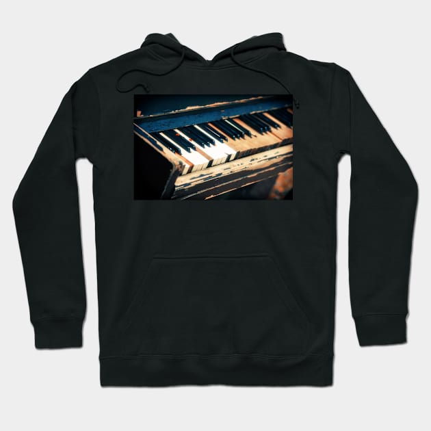 Old Piano in Autumn Park Hoodie by cinema4design